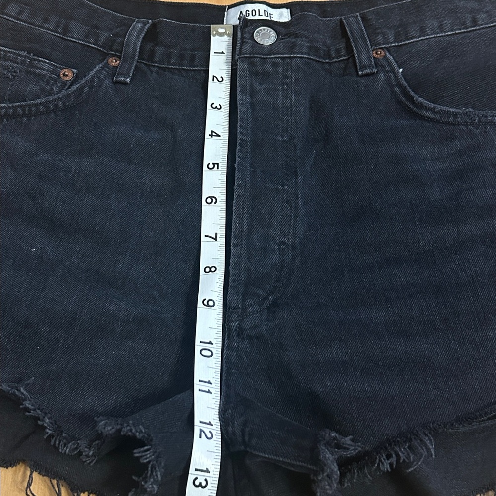 Agolde Black Denim Jean Shorts - Picture 6 of 9